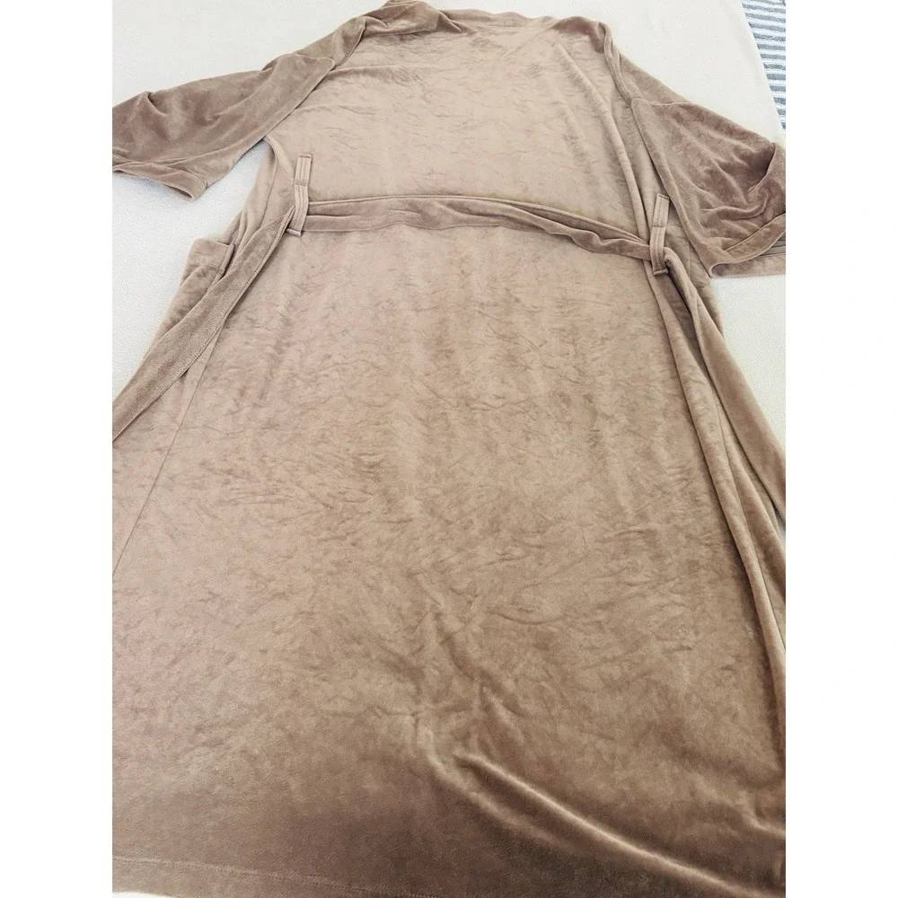 Vintage Christian Dior Monsieur Men's Taupe Velour Robe Belted Lounge Bath Robe*